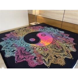 Decke bedruckt, Überwurf Yin Yang ca 210x240 cm multicolor