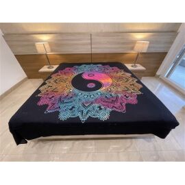 Decke bedruckt, Überwurf Yin Yang ca 210x240 cm multicolor